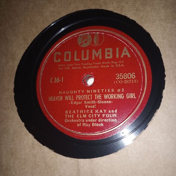 Naughty 90's No. 2 Beatrice Kay (Columbia C-36) Set of 4 Records Vintage 1940s - Picture 6 of 11